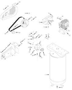 Air-Compressor Parts Diagram and Parts List for 4ME96  Campbell Hausfeld Compressor